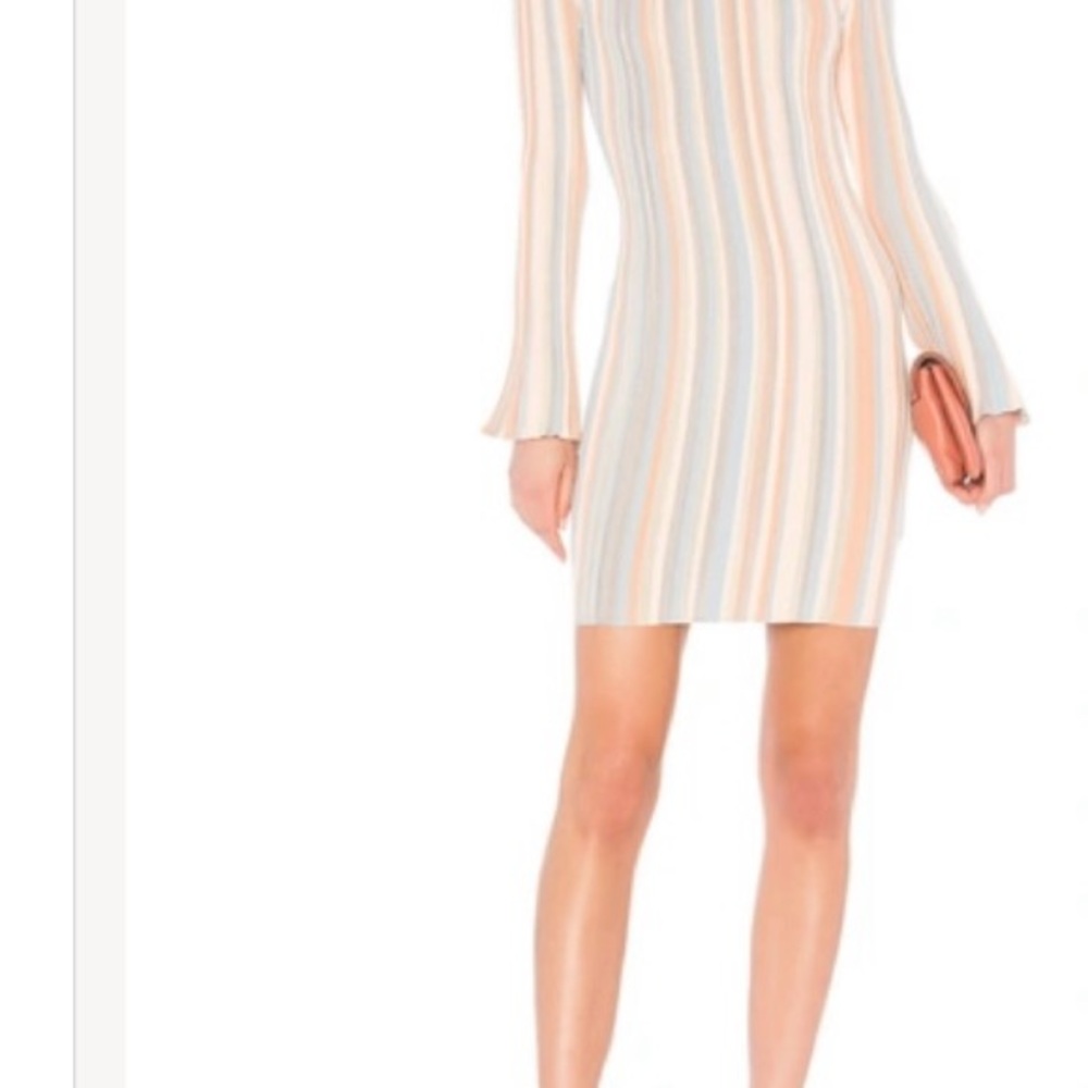 Ronny Kobo Collection Pastel Striped Long Sleeve Dress Xs nwt